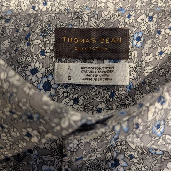 Thomas Dean Collection Floral Pattern Button Up Long Sleeve Shirt - Picture 4 of 15